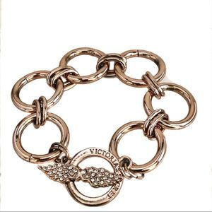 VS Rose Gold Crystal Angel Wing Toggle Bracelet